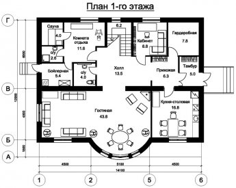 Проект ПД-006 План 1-го этажа